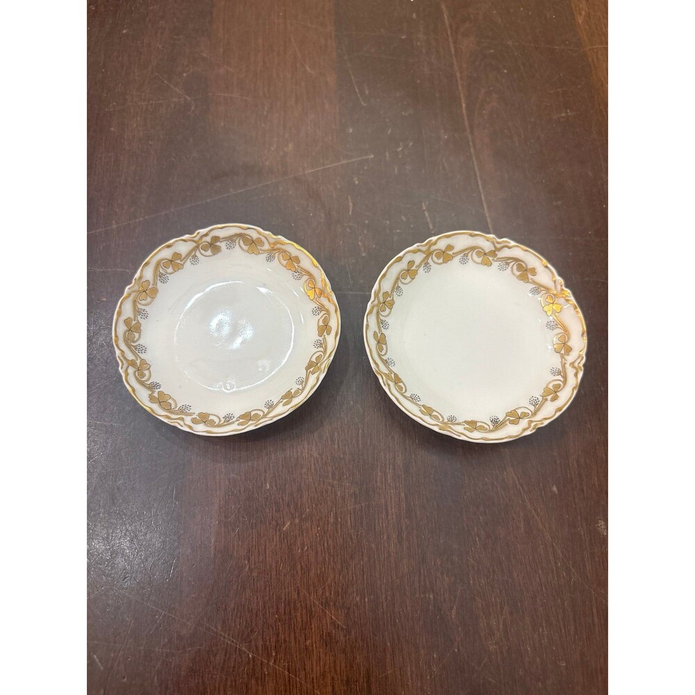 H&C Limoges Gold Clover Leaf Schleiger Butter Pats